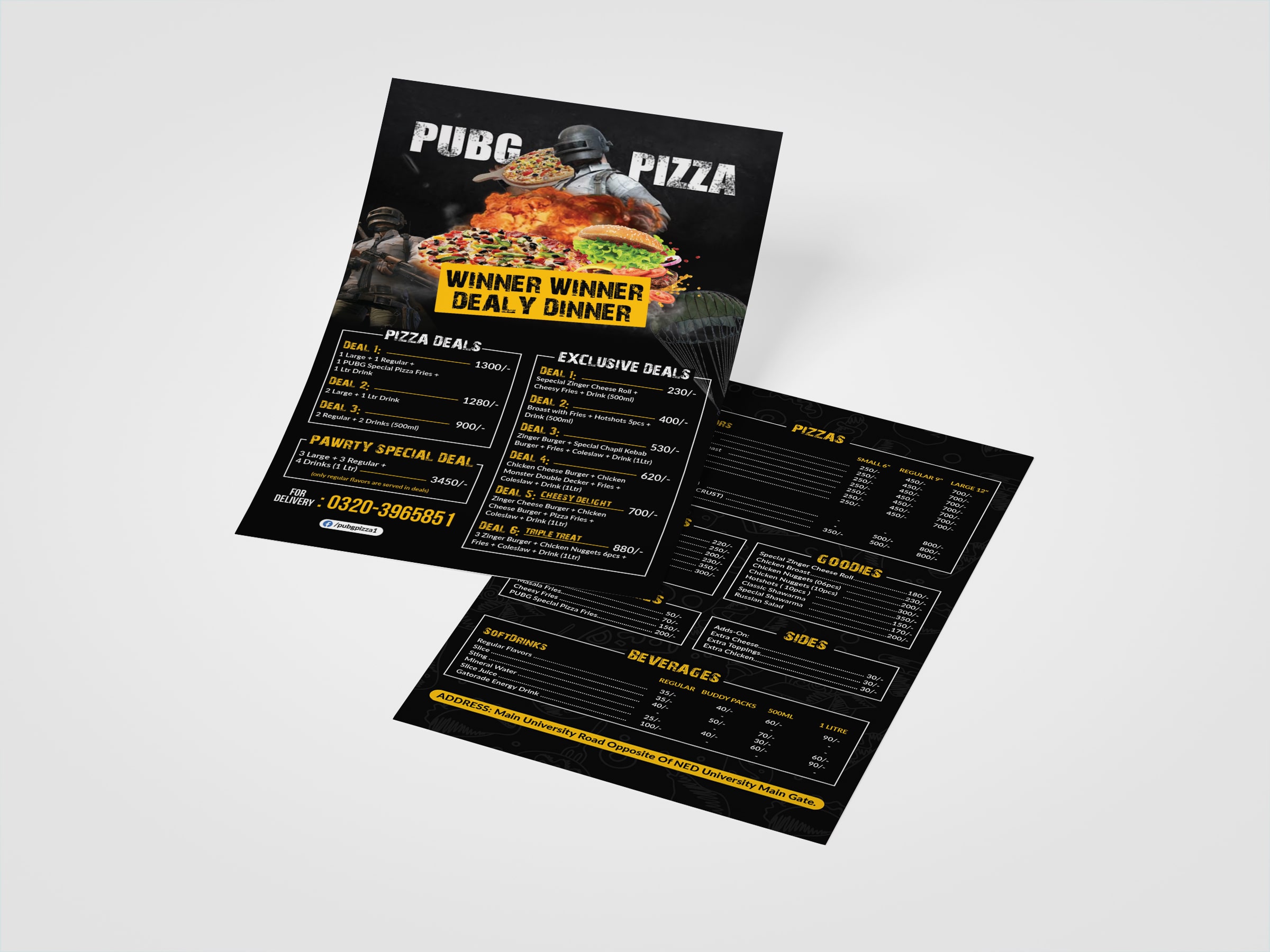 Modern double vertical flyer design sample in Glasgow, Uk